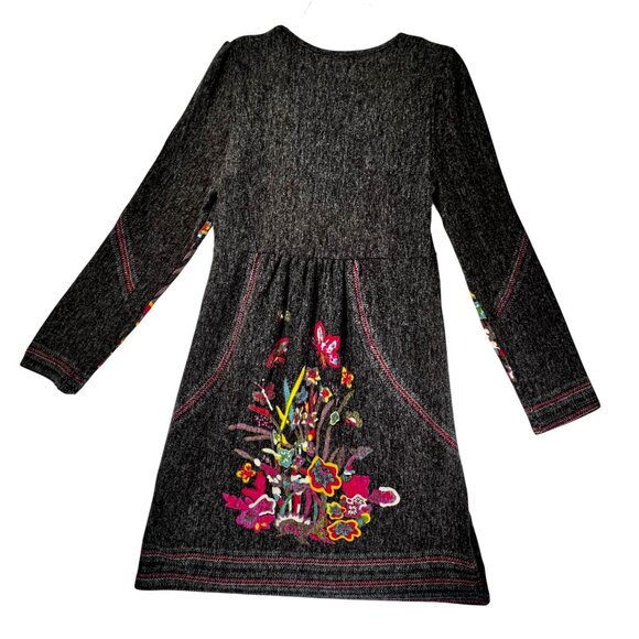 Aryeh NWT Dress Floral Butterfly Design Brown Womens M Boho Cottage Core LS - Picture 2 of 16